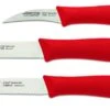 Arcos Nova 3-piece Paring Knife Set - Red Handles -Kitchen Knife Shop arcos nova 3 piece paring knife set red handles