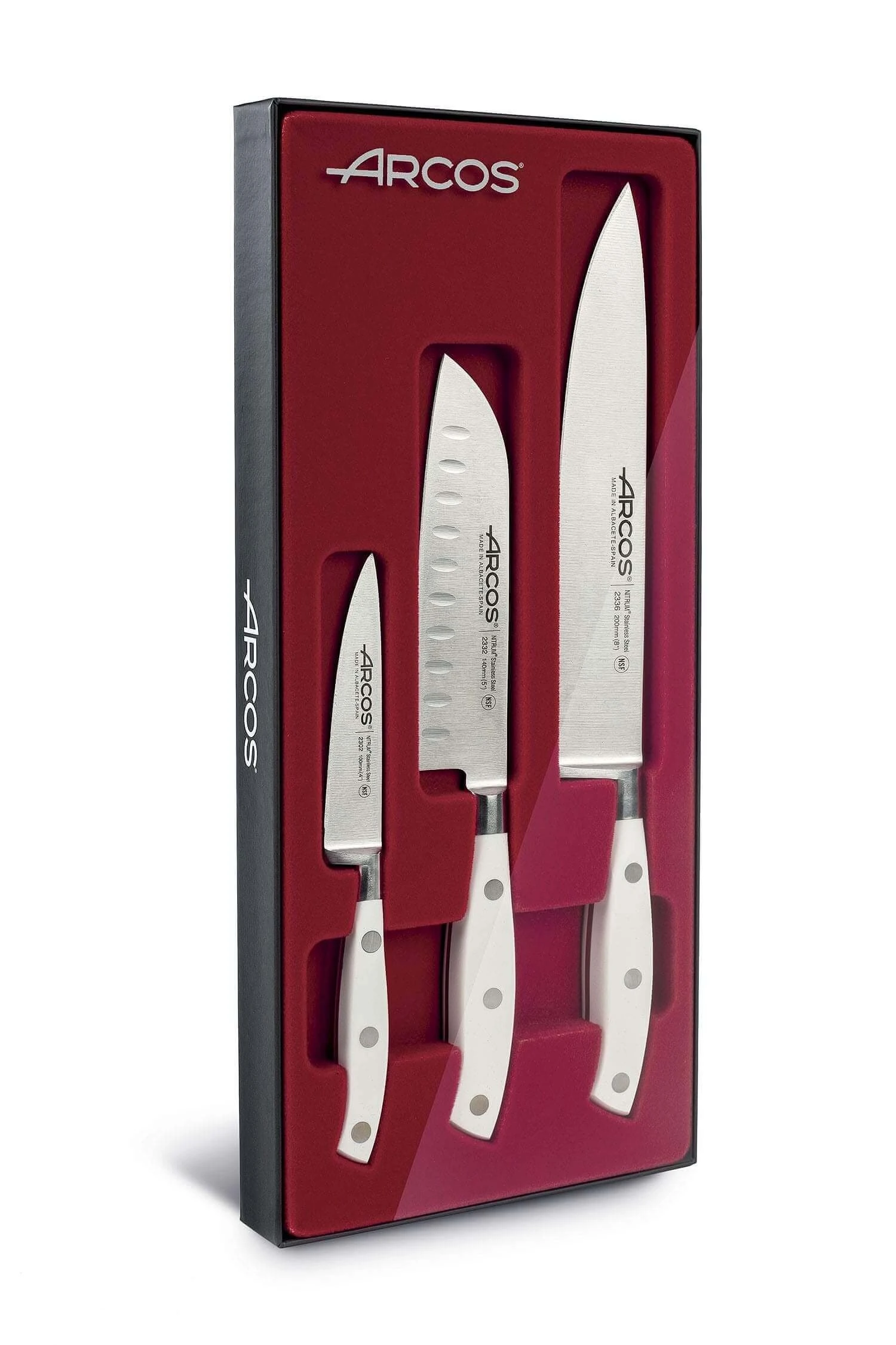 Arcos Riviera White 3-piece Kitchen Knife Set 3 Arcos Riviera White 3-piece Kitchen Knife Set