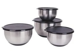 BergHOFF Essentials Set Of 4 Stainless Steel Bowls With Non-slip Base