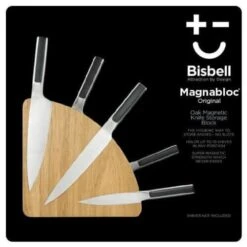 Bisbell Magnetic Knife Block Made Of Oak Wood -Kitchen Knife Shop bisbell magnetic knife block oak wood 8