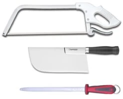 Fischer Knife Case With 7 Red Handle Butcher Knives And Accessories -Kitchen Knife Shop fischer 7 piece butcher knife case red handles 2