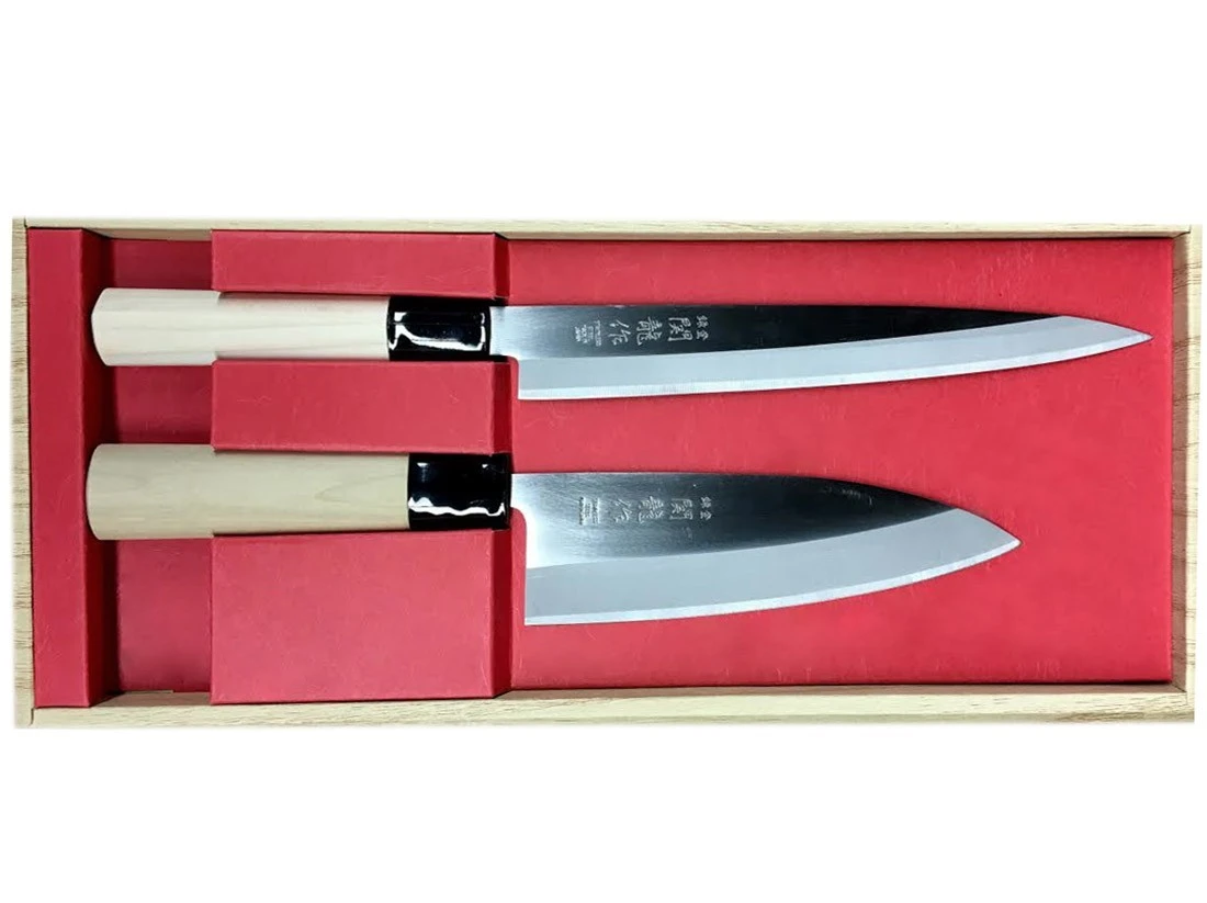 Jaku 2-piece Japanese Knife Set : Deba Knife + Sashimi Knife