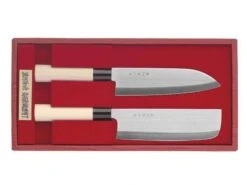 JAKU 2-piece Japanese Knife Set : Nakiri Knife + Santoku Knife