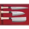 Jaku 3-piece Japanese Knife Set : Nakiri + Deba + Sashimi -Kitchen Knife Shop jaku 3 piece japanese knife set nakiri deba sashimi