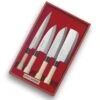 Jaku 4-piece Japanese Knife Set: Nakiri + Santoku + Deba + Sashimi -Kitchen Knife Shop jaku 4 piece japanese knife set