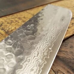 Jikko Mahogany Tsuchime Japanese Nakiri Knife 16cm Damascus Steel Blade -Kitchen Knife Shop jikko mahogany tsuchime japanese nakiri knife 16cm damascus steel blade 3