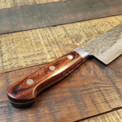 Jikko Mahogany Tsuchime Japanese Nakiri Knife 16cm Damascus Steel Blade -Kitchen Knife Shop jikko mahogany tsuchime japanese nakiri knife 16cm damascus steel blade 4