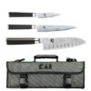 KAI Shun Classic Knife Bag With 3 Japanese Damascus Knives 2 KAI Shun Classic Knife Bag With 3 Japanese Damascus Knives -Kitchen Knife Shop kai shun classic knife bag 3 japanese damascus knives