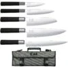 KAI Wasabi Black Knife Bag With 5 Knives EUROPE -Kitchen Knife Shop kai wasabi black knife bag 5 knives europe