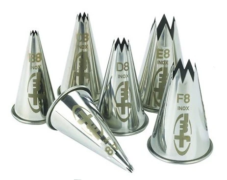 Mallard Ferriere Set Of 6 Fluted Stainless Steel Nozzles 3 Mallard Ferriere Set Of 6 Fluted Stainless Steel Nozzles