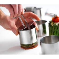 PATISSE Set Of 3 Stainless Steel Cake Rings 9cm + Tamper -Kitchen Knife Shop patisse 3 piece cake ring set tamper 2