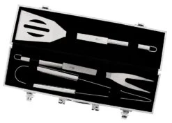 Pradel Excellence 3-piece Barbecue Tool Set With Metallic Case -Kitchen Knife Shop pradel excellence 3 piece barbecue tool set metallic case 2