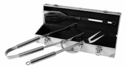 Pradel Excellence 3-piece Barbecue Tool Set With Metallic Case -Kitchen Knife Shop pradel excellence 3 piece barbecue tool set metallic case 3