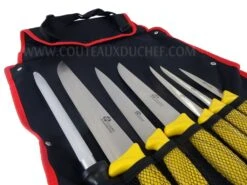Pradel Excellence Butcher's Knife Bag With 6 Knives + 1 Sharpening Steel -Kitchen Knife Shop pradel excellence butcher knife bag 6 knives 1 sharpening steel 2