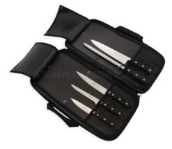 Sabatier Chef Knife Bag With 4 Knives And 1 Honing Steel - Stainless Steel Blades, POM Handles -Kitchen Knife Shop sabatier chef knife bag 4 knives 1 honing steel stainless steel pom handles 3
