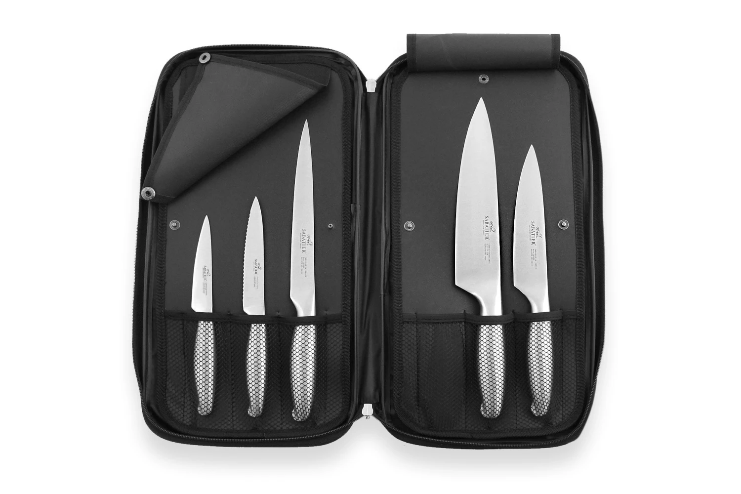 Sabatier Fuso Nitro+ 5-piece Knife Bag Set - Stainless Steel Blades And Handles 4 Sabatier Fuso Nitro+ 5-piece Knife Bag Set - Stainless Steel Blades And Handles - Image 2