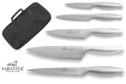 Sabatier Fuso Nitro+ 5-piece Knife Bag Set - Stainless Steel Blades And Handles