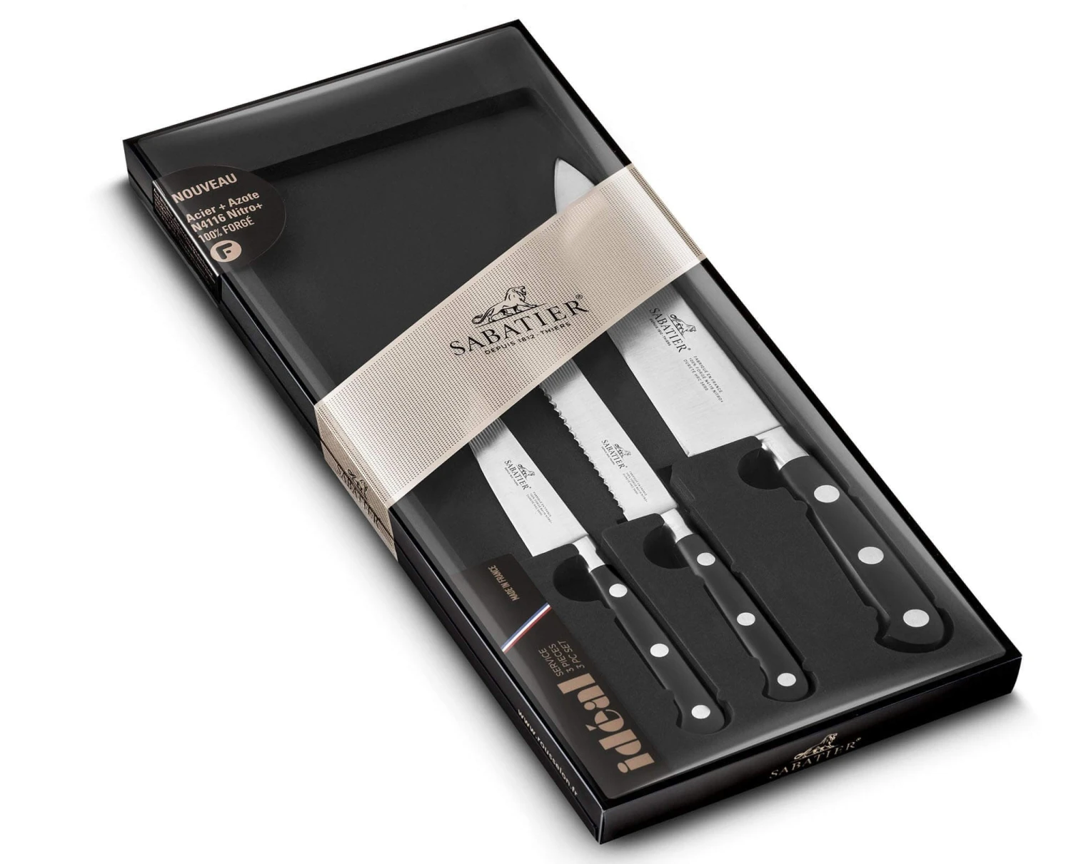 Sabatier Ideal 100% Forged Set With 3 Kitchen Knives