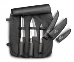 Sabatier International Knife Bag With 3 Japanese-style Knives - Wooden Handles