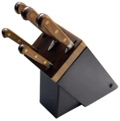 Sabatier Perigord Knife Block With 5 Kitchen Knives - Walnut Wood Handles -Kitchen Knife Shop sabatier perigord knife block 5 kitchen knives walnut wood handles 2