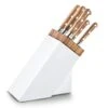 Sabatier Provençao White Knife Block With 5 Kitchen Knives - Olive Wood Handles -Kitchen Knife Shop sabatier provencao white knife block 5 kitchen knives olive wood handles