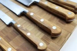 Sabatier Provençao White Knife Block With 5 Kitchen Knives - Olive Wood Handles -Kitchen Knife Shop sabatier provencao white knife block 5 kitchen knives olive wood handles 4