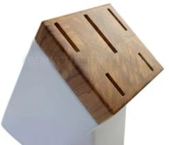 Sabatier Provençao White Knife Block With 5 Kitchen Knives - Olive Wood Handles -Kitchen Knife Shop sabatier provencao white knife block 5 kitchen knives olive wood handles 9