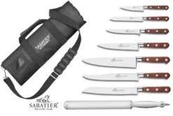 Sabatier Saveur 7-piece Knife Set + 1 Sharpening Steel + Roll Bag