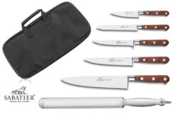 Sabatier Saveur Knife Bag With 5 Kitchen Knives + 1 Sharpening Steel