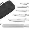 Sabatier Toque Blanche Knife Bag Set With 5 Kitchen Knives + 1 Sharpening Steel