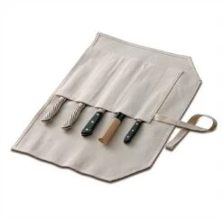 TOJIRO Traditional Japanese Empty Canvas Bag With Space For 5 Knives -Kitchen Knife Shop tojiro traditional japanese empty canvas bag 5 knives 7