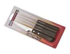 Tramontina 6-piece Steak Knife Set - Brown Handles And Serrated Blades -Kitchen Knife Shop tramontina 6 piece steak knife set brown handles serrated blades 1