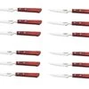 Tramontina Set Of 12 Steak Knives 10cm With Red Handles