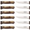 Tramontina Set Of 12 Steak Knives With Brown Handles And Serrated Blades -Kitchen Knife Shop tramontina set 12 steak knives brown handles serrated blades