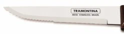 Tramontina Set Of 12 Steak Knives With Brown Handles And Serrated Blades -Kitchen Knife Shop tramontina set 12 steak knives brown handles serrated blades 2