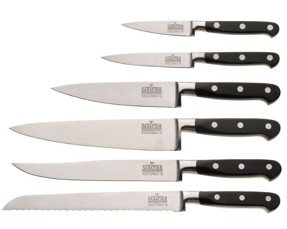 V. Sabatier Set Of 6 Kitchen Knives With Triple-riveted Handles 3 V. Sabatier Set Of 6 Kitchen Knives With Triple-riveted Handles