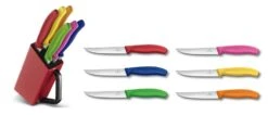Victorinox Knife Block With 6 Steak Knives 12cm - Multicolour Handles -Kitchen Knife Shop victorinox knife block 6 steak knives 12cm multicolour handles 2