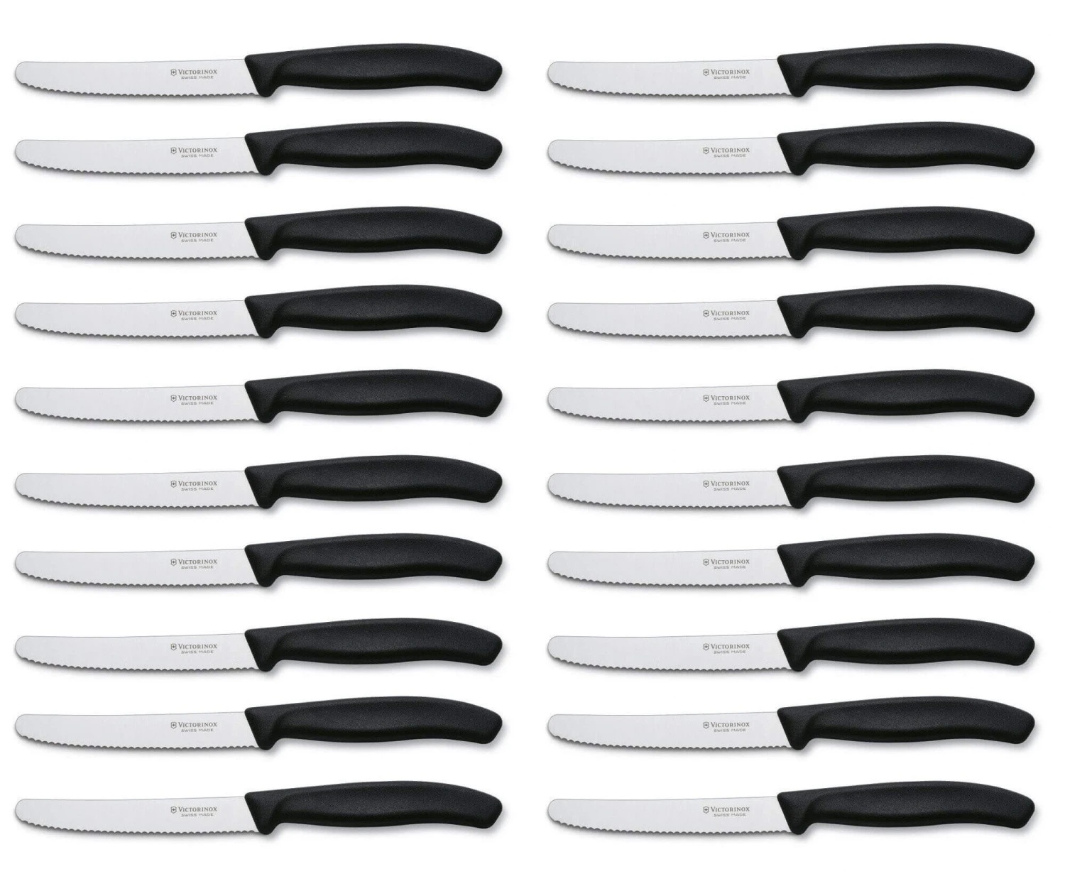 Victorinox SwissClassic Pack Of 20 Table/Tomato Knives, Serrated Blades 11cm 3 Victorinox SwissClassic Pack Of 20 Table/Tomato Knives, Serrated Blades 11cm
