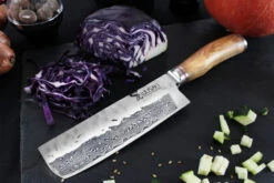 Wusaki Damas VG10 Nakiri Knife 17cm Olive Wood Handle -Kitchen Knife Shop wusaki damas vg10 nakiri knife 17cm olive wood handle 2