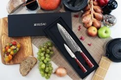 Wusaki Pakka X50 Pack With Chef Knife + Paring Knife + Whetstone 1000/3000 -Kitchen Knife Shop wusaki pakka x50 pack chef knife paring knife whetstone 5
