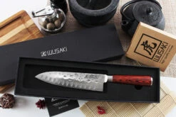 Wusaki Pakka X50 Santoku Knife 17cm Pakkawood Handle -Kitchen Knife Shop wusaki pakka x50 santoku knife 17cm pakkawood handle 4